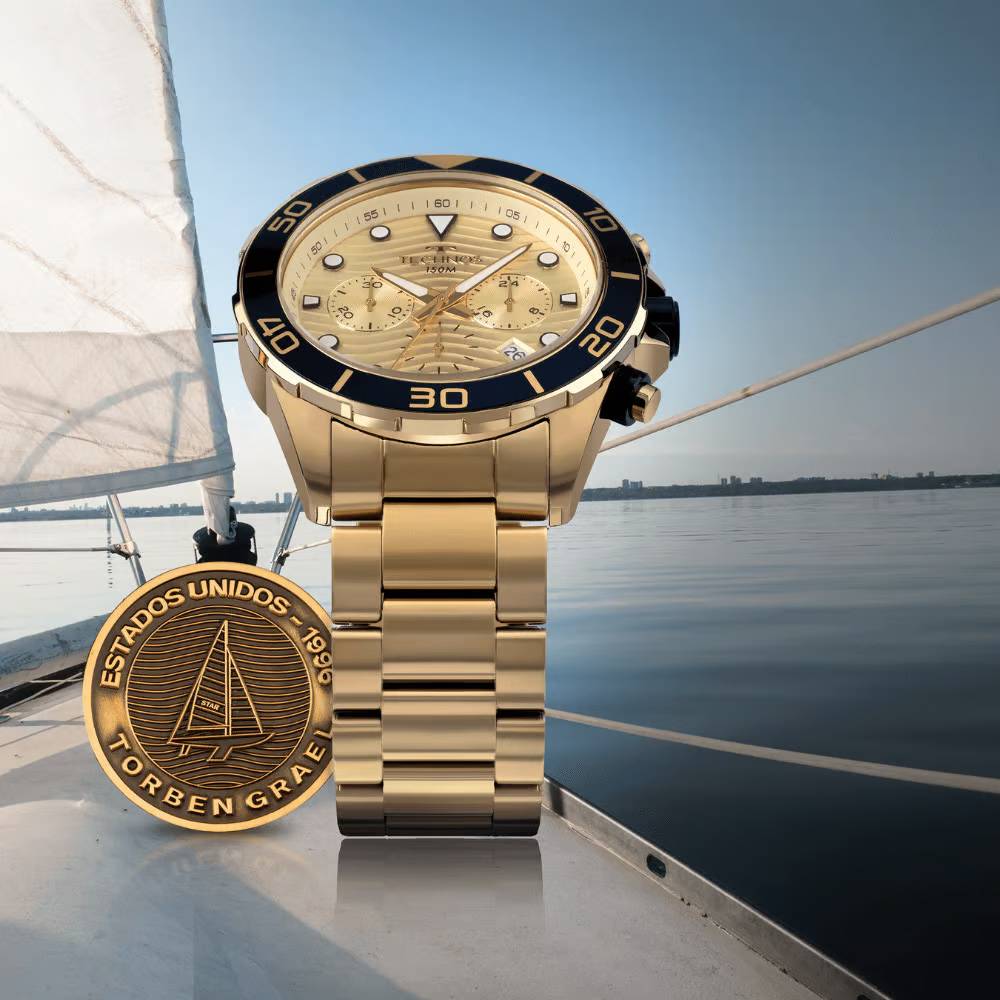 Kit Technos Masculino Acqua Dourado